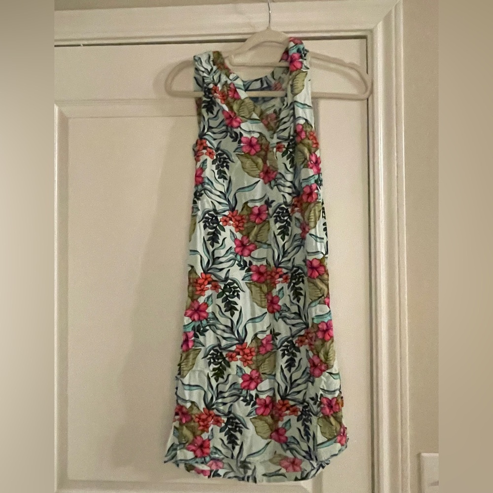 Caribbean Joe Pink and Green Floral Midi Dress